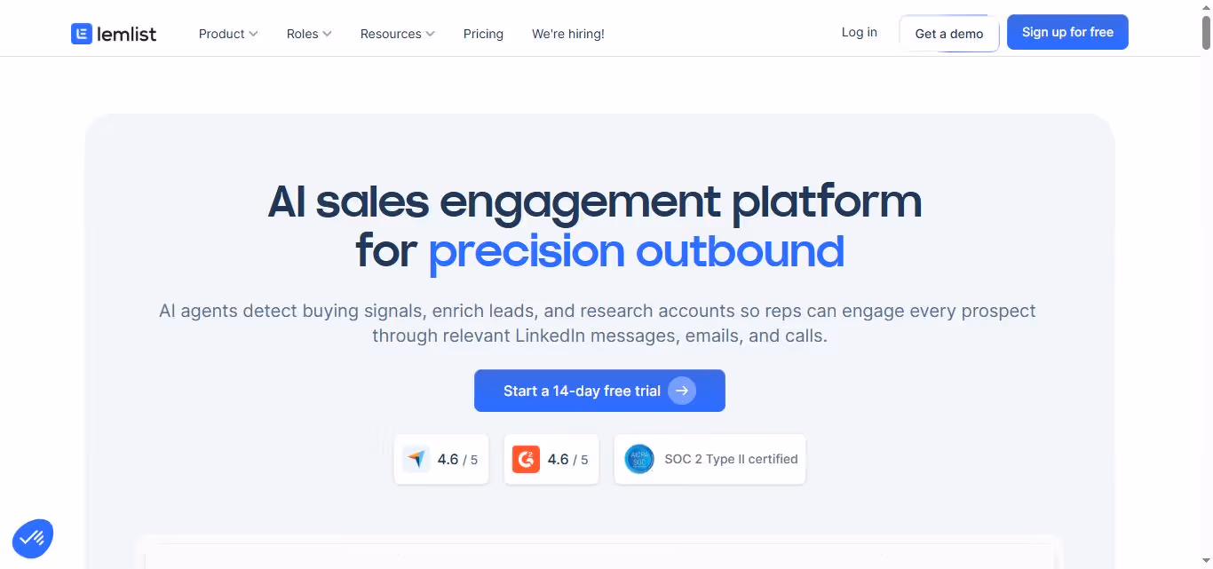 Lemlist homepage