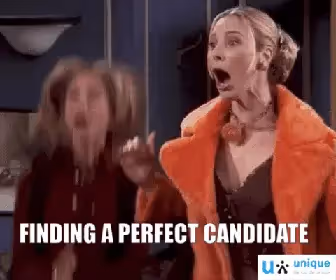 Two women are shocked and the text says FINDING A PERFECT CANDIDATE.Two women are shocked and the text says FINDING A PERFECT CANDIDATE.