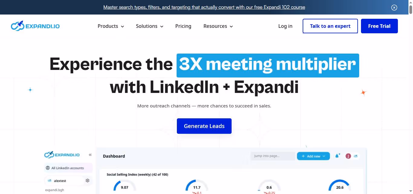 expandi homepage