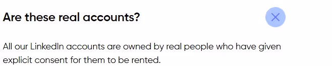 A question about whether the accounts are real, with an answer stating they are owned by real people.