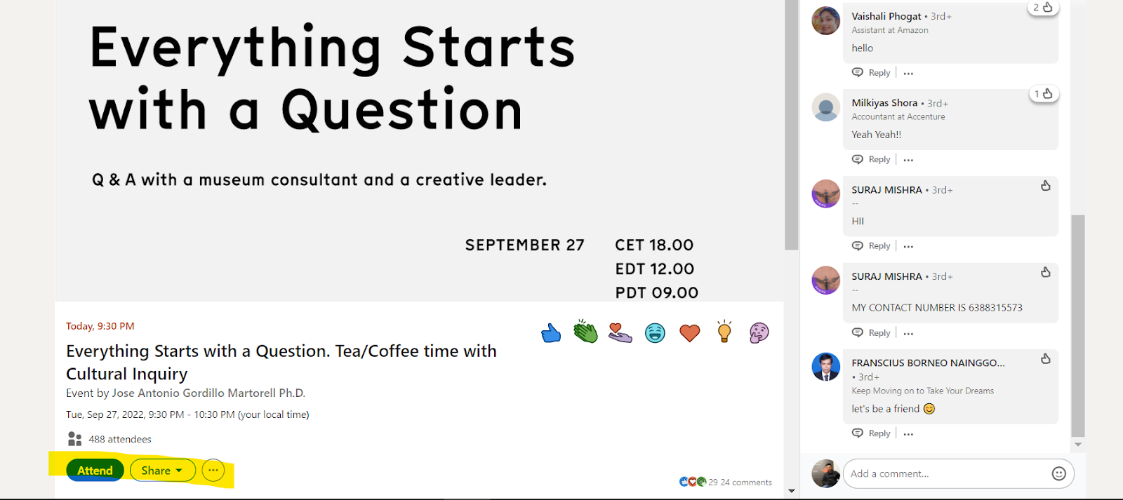 registration for linkedin events