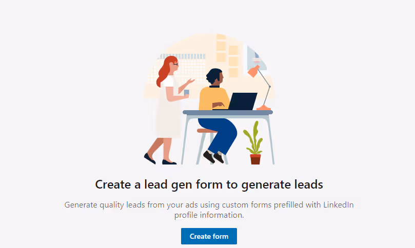 Create form option in Campaign Manager.
