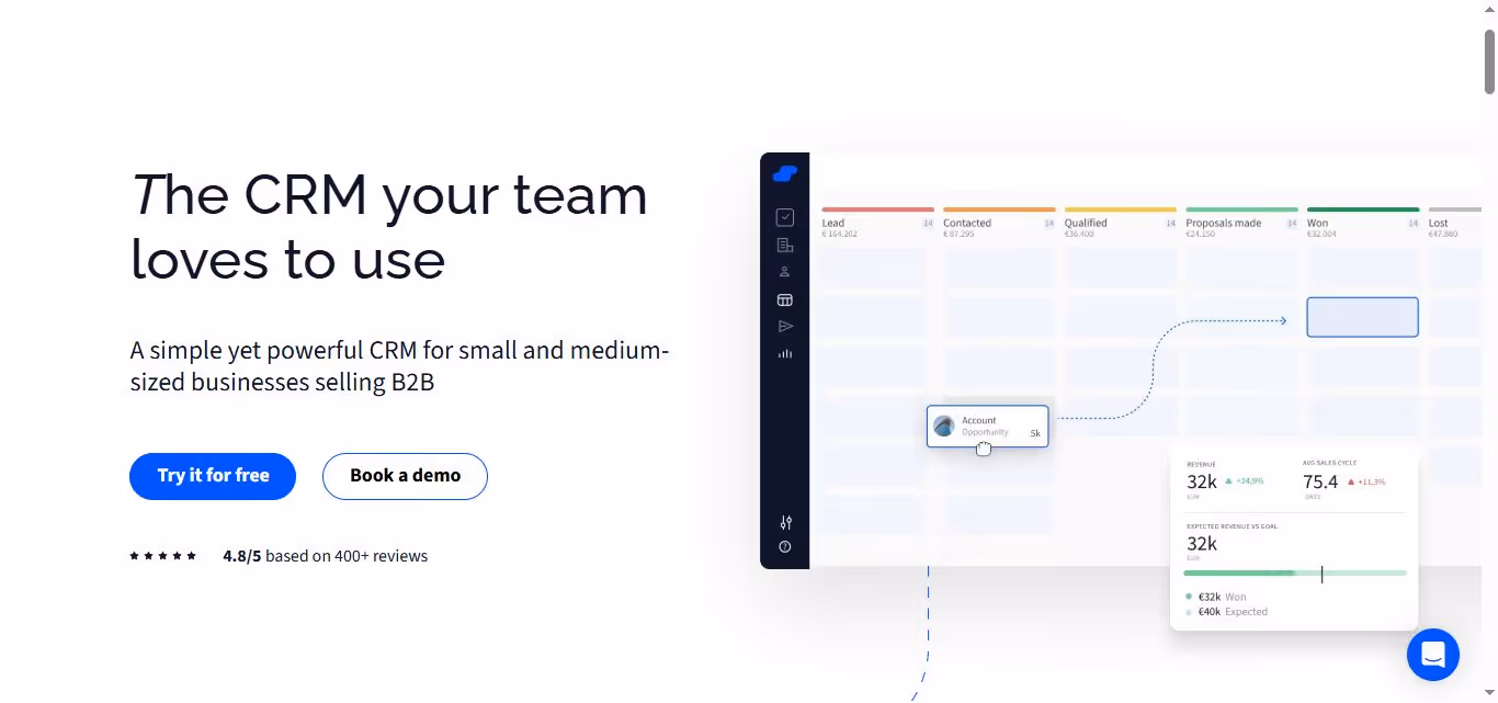 Salesflare homepage
