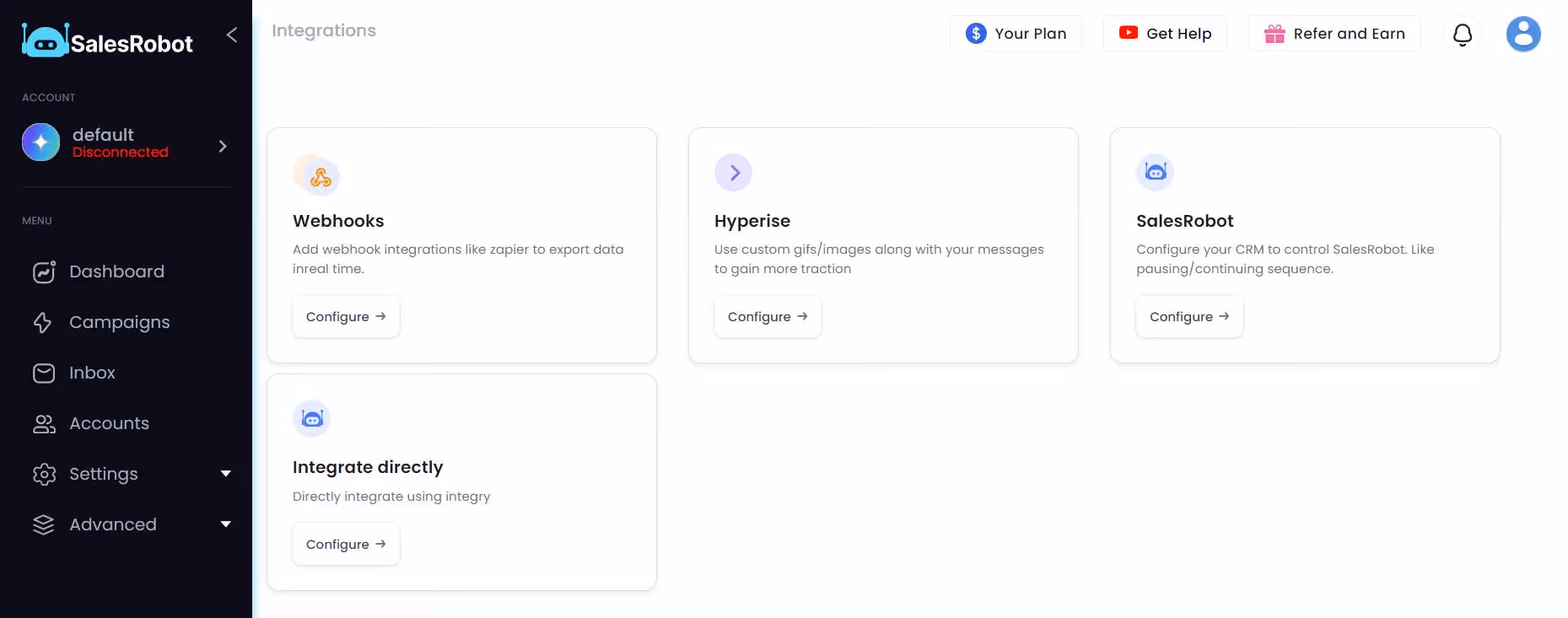 SalesRobot integration options 