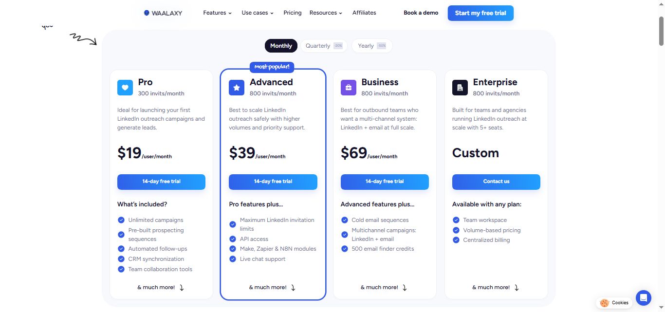 waalaxy pricing