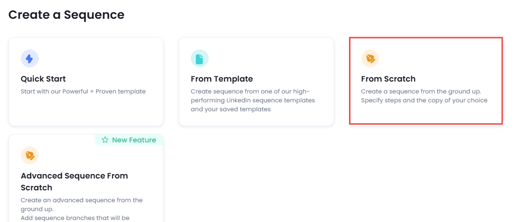 Create a sequence options SalesRobot