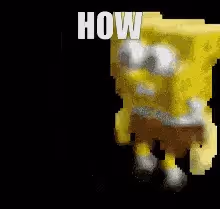 Cartoon illustration of SpongeBob SquarePants dancing