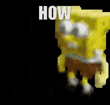 Cartoon illustration of SpongeBob SquarePants dancing