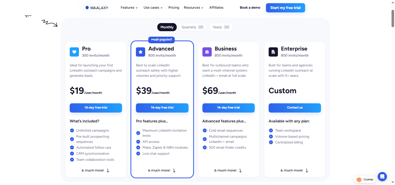 waalaxy pricing