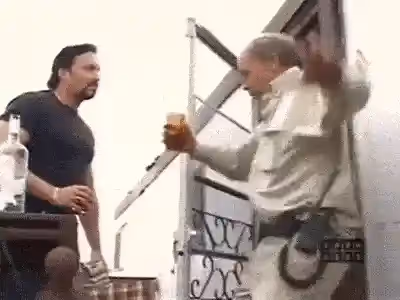 Man stumbling and falling down stairs