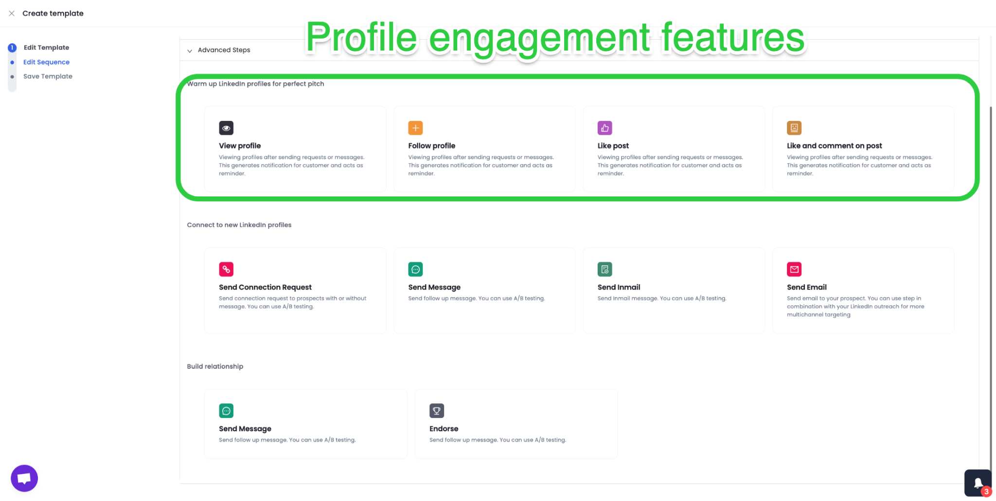Profile engagement features including viewing, following, liking, and commenting on LinkedIn profiles.