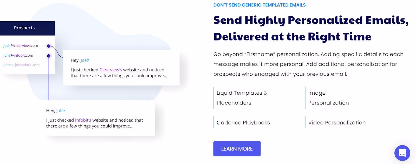 Klenty email personalization Liquid Templates and placeholders.