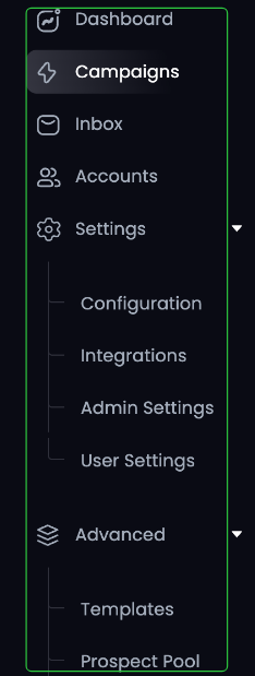 Navigation menu with Campaigns highlighted.