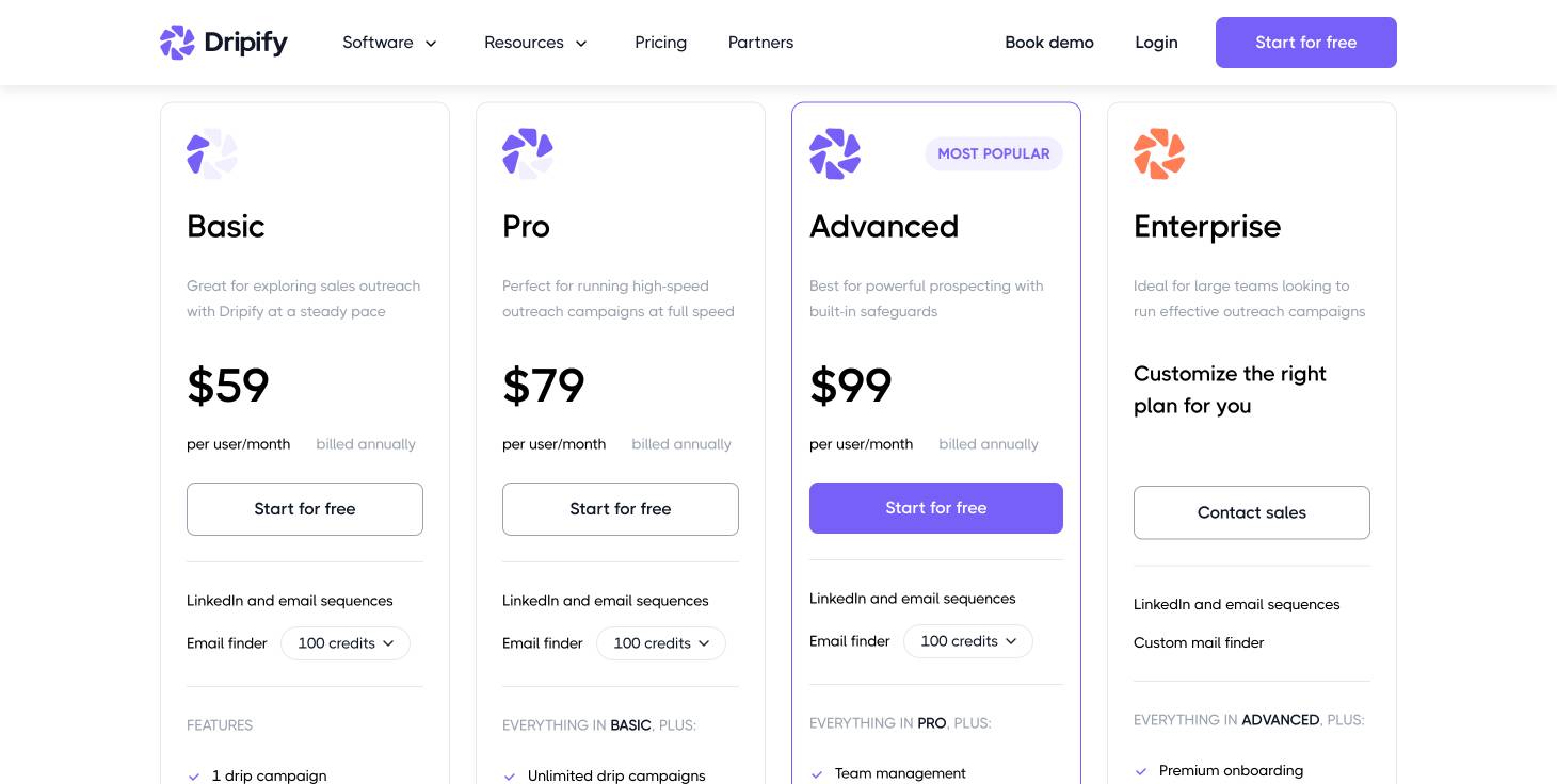Dripify pricing