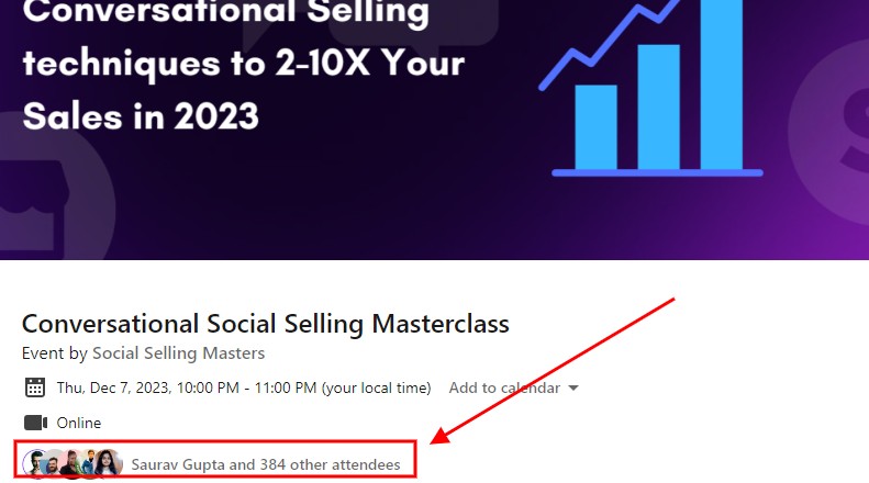icon you need to click to view all attendees registered for an event.