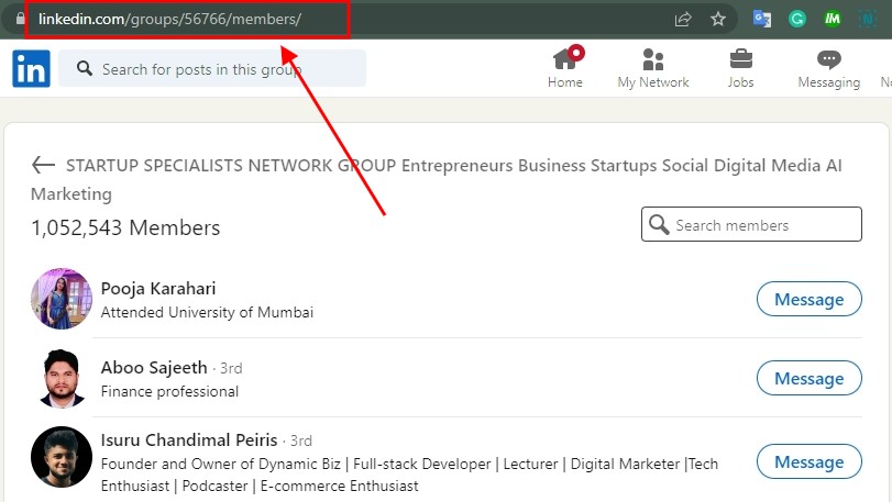 the LInkedIn Group URL you need to copy to run your campaigns.