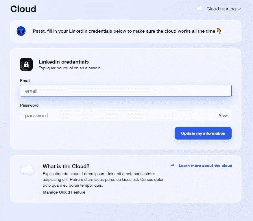 Waalaxy cloud feature