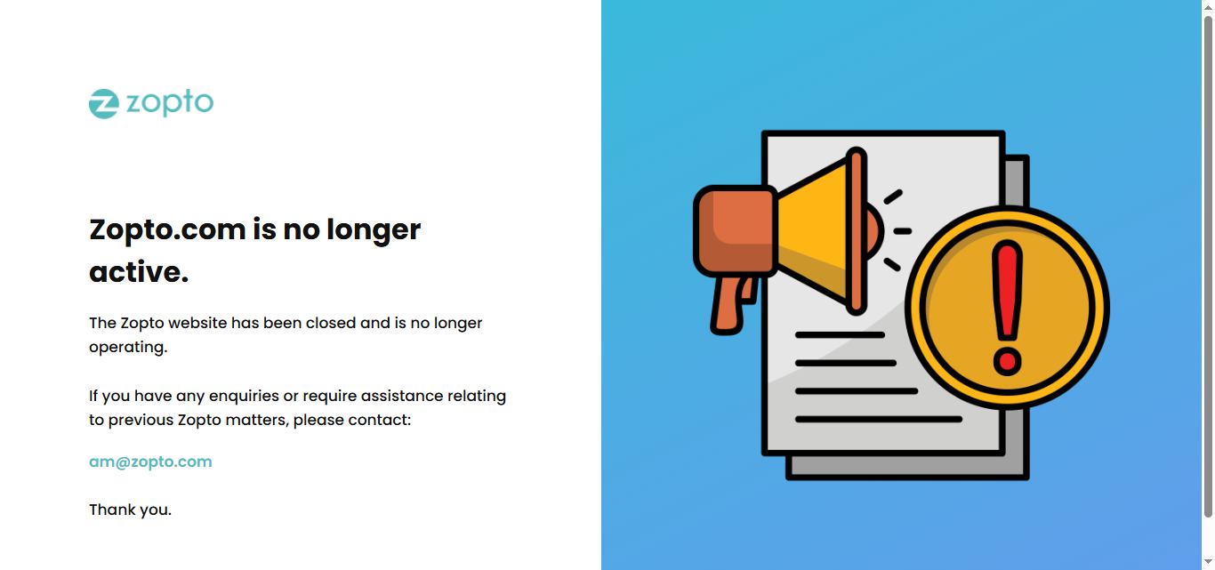Zopto homepage