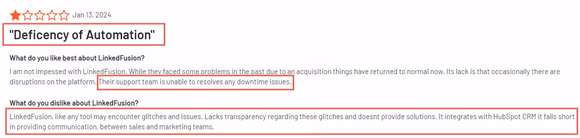 LinkedFusion review on G2