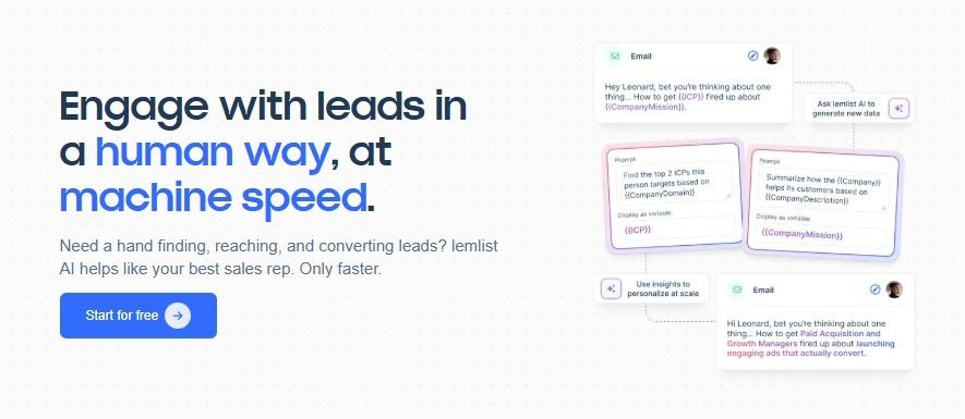 Lemlist homepage