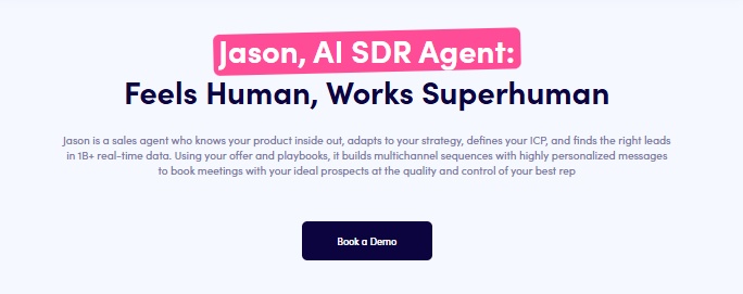 Section introducing "Jason, AI SDR Agent" with a description of its capabilities.