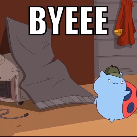Character saying bye