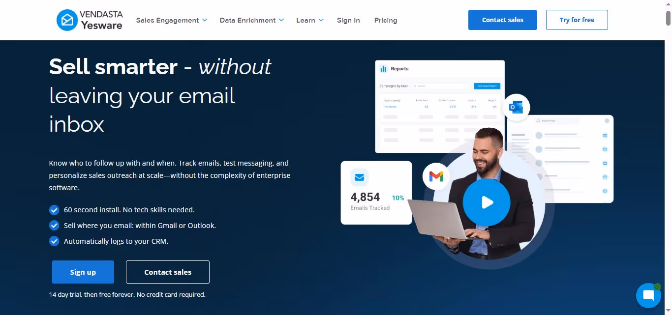 Yesware homepage