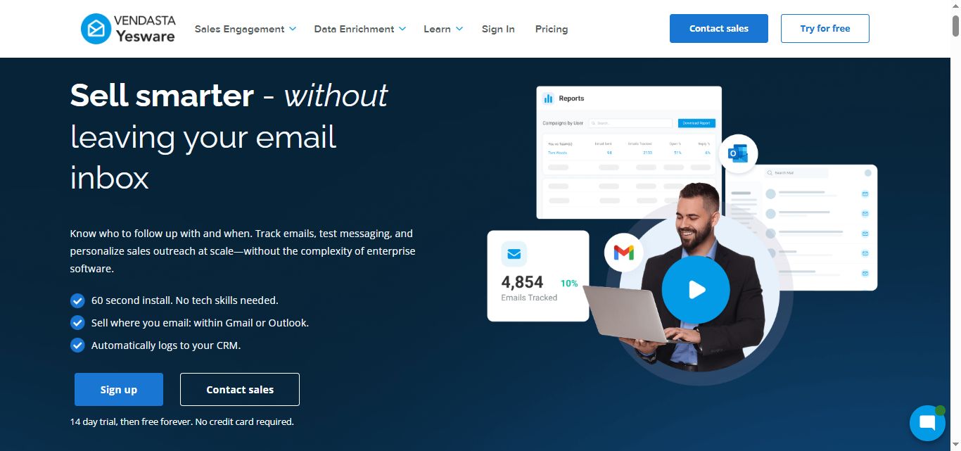 Yesware homepage