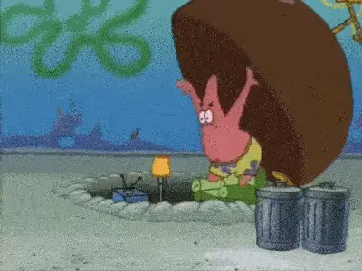 Patrick Star going under a rock