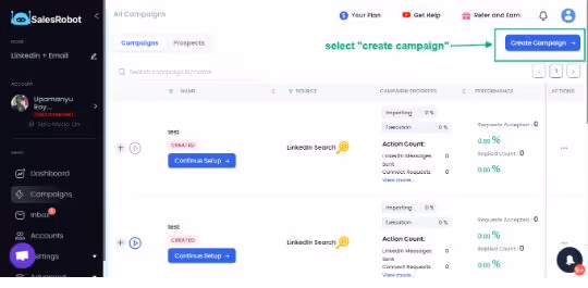 Select “Create Campaign”