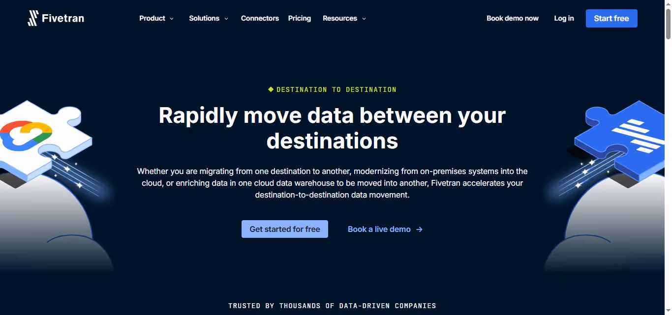 Fivetran's destination-to-destination data movement capabilities.
