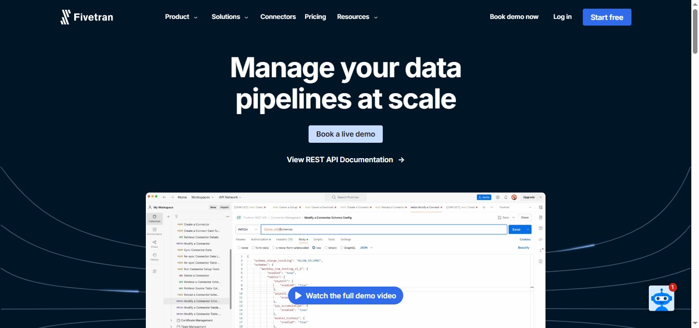 Fivetran API documentation.