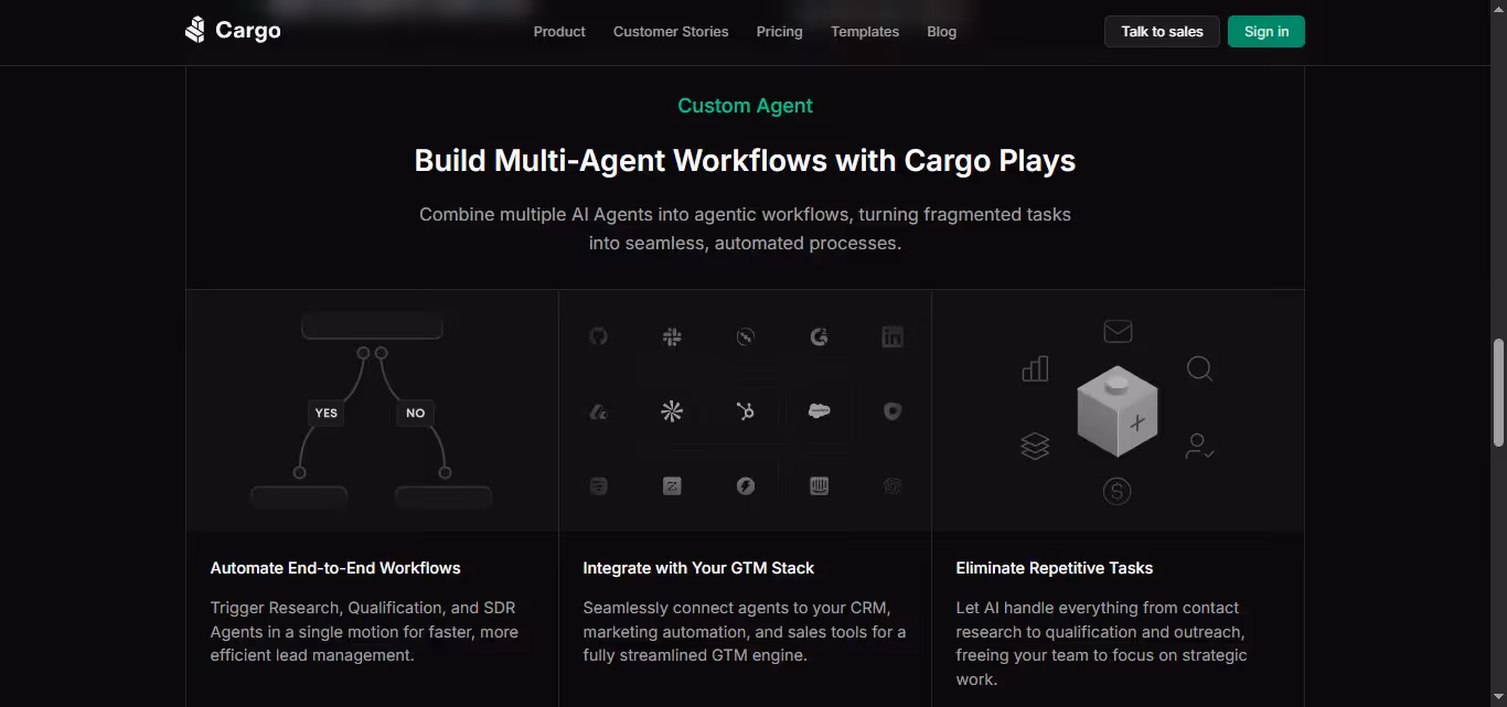 Cargo Plays interface for building multi-agent workflows.