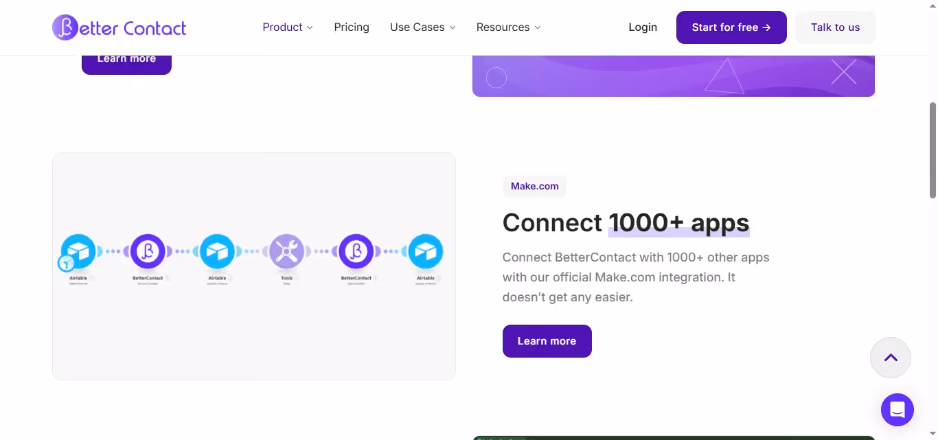 BetterContact.com integration with Make.com