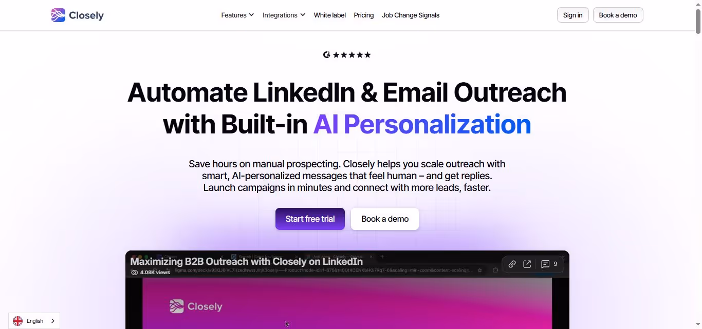 Closely homepage