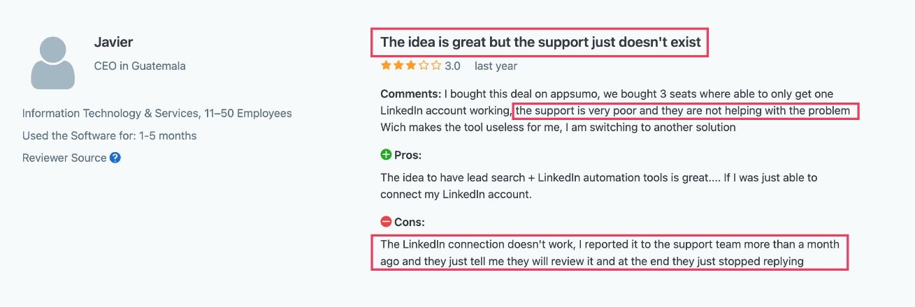 Capterra review of Closely
