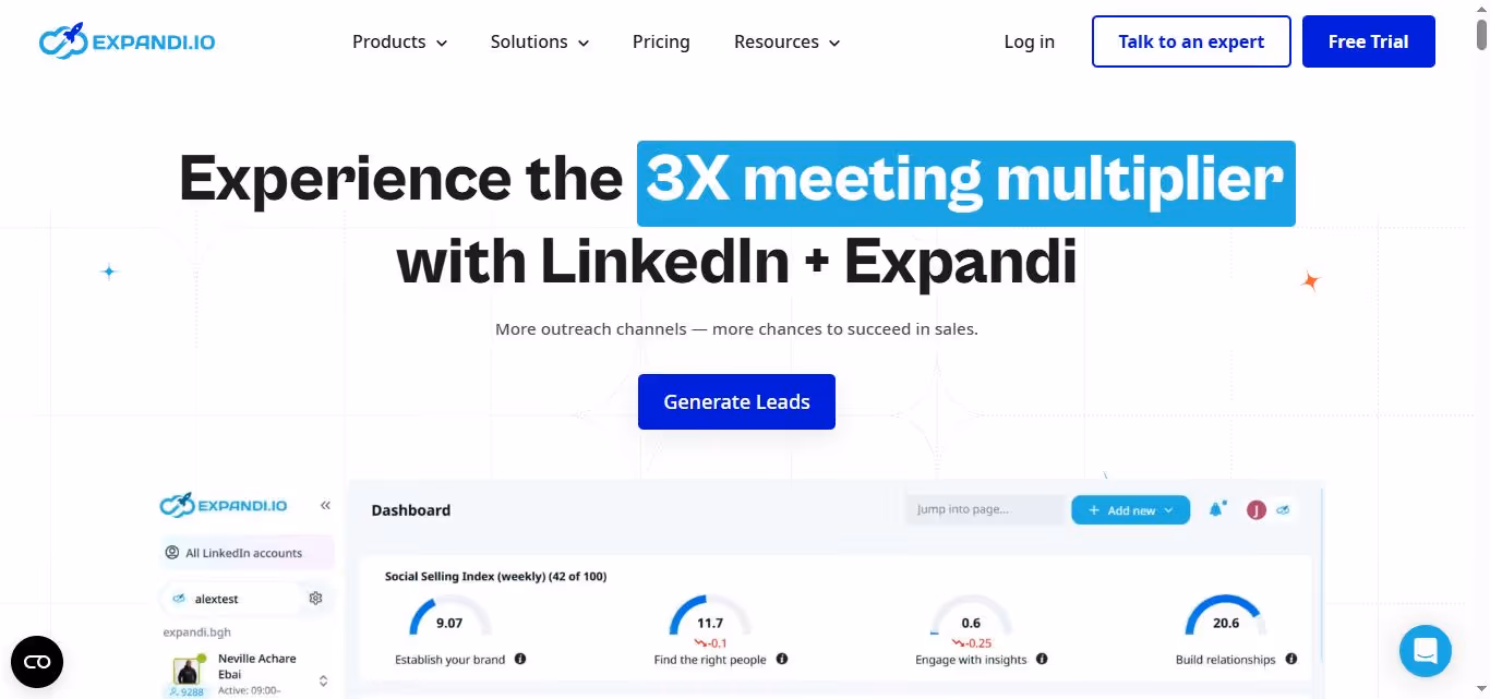 Expandi homepage