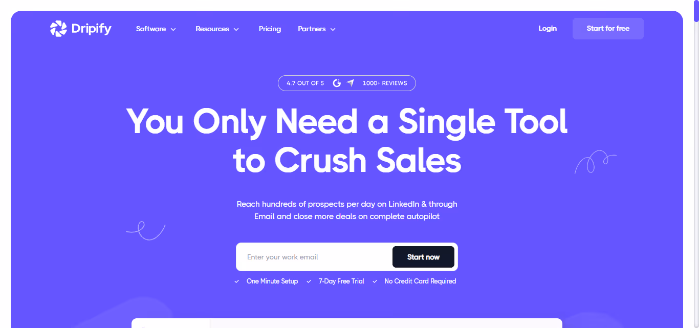 Dripify homepage