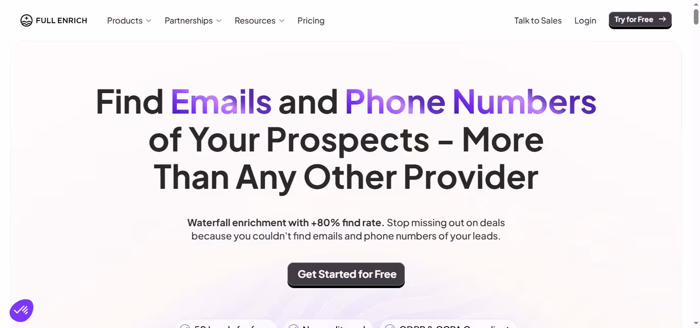 Website headline reads "Find Emails and Phone Numbers of Your Prospects – More Than Any Other Provider