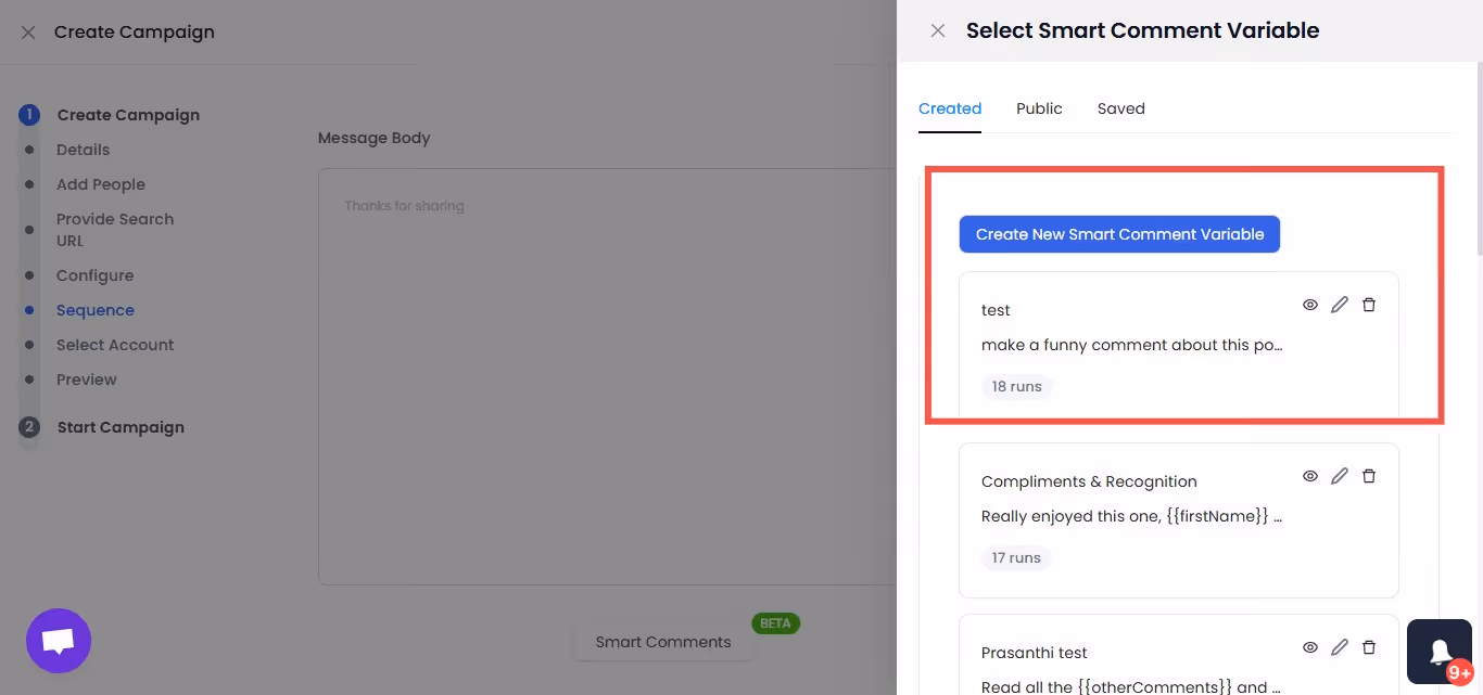 smart commenting variable