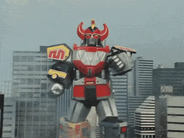 Huge robot punching