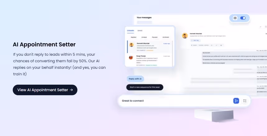 Screenshot of SalesRobot AI Appointment Setter interface