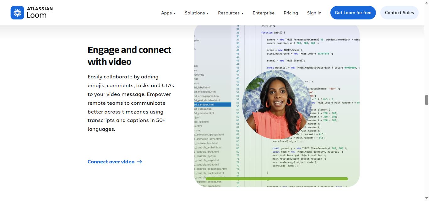 Loom's editing features: adding overlays and changing backgrounds.