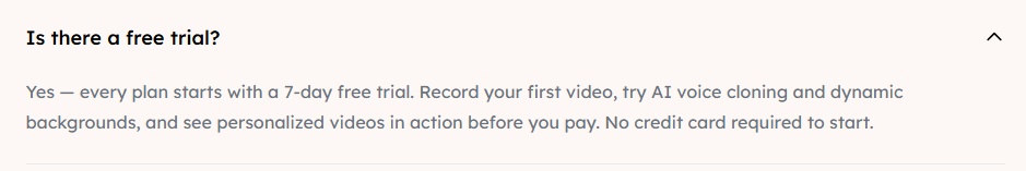 Information about Sendspark's free trial.