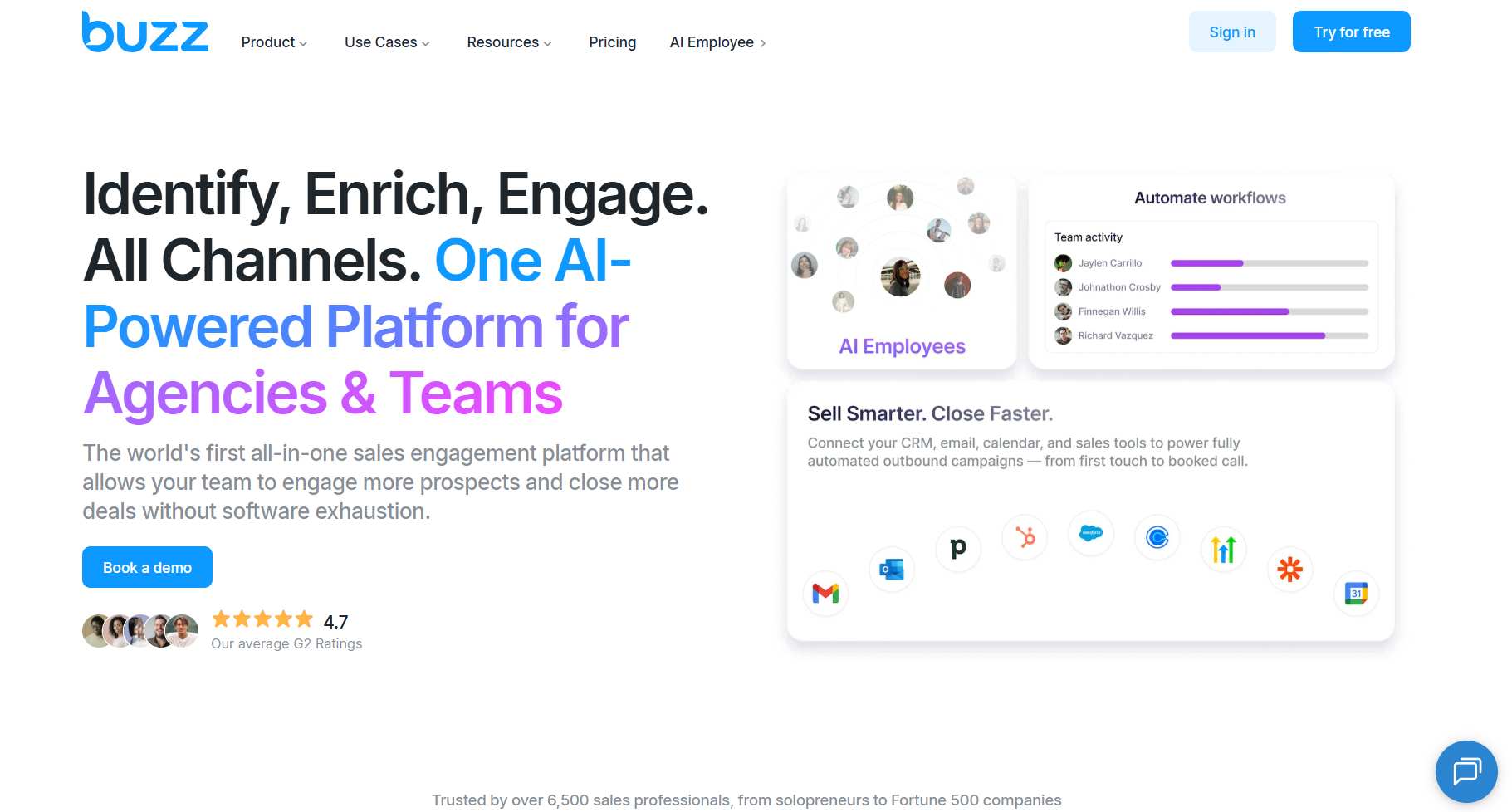 Buzz Ai homepage