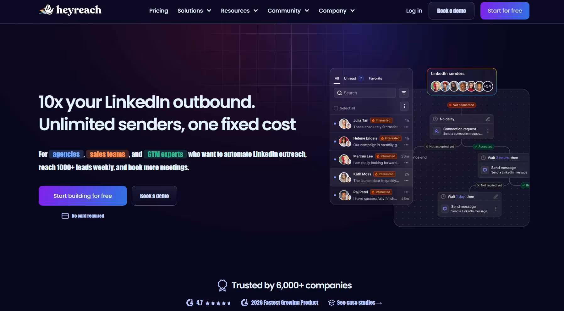 Heyreach homepage
