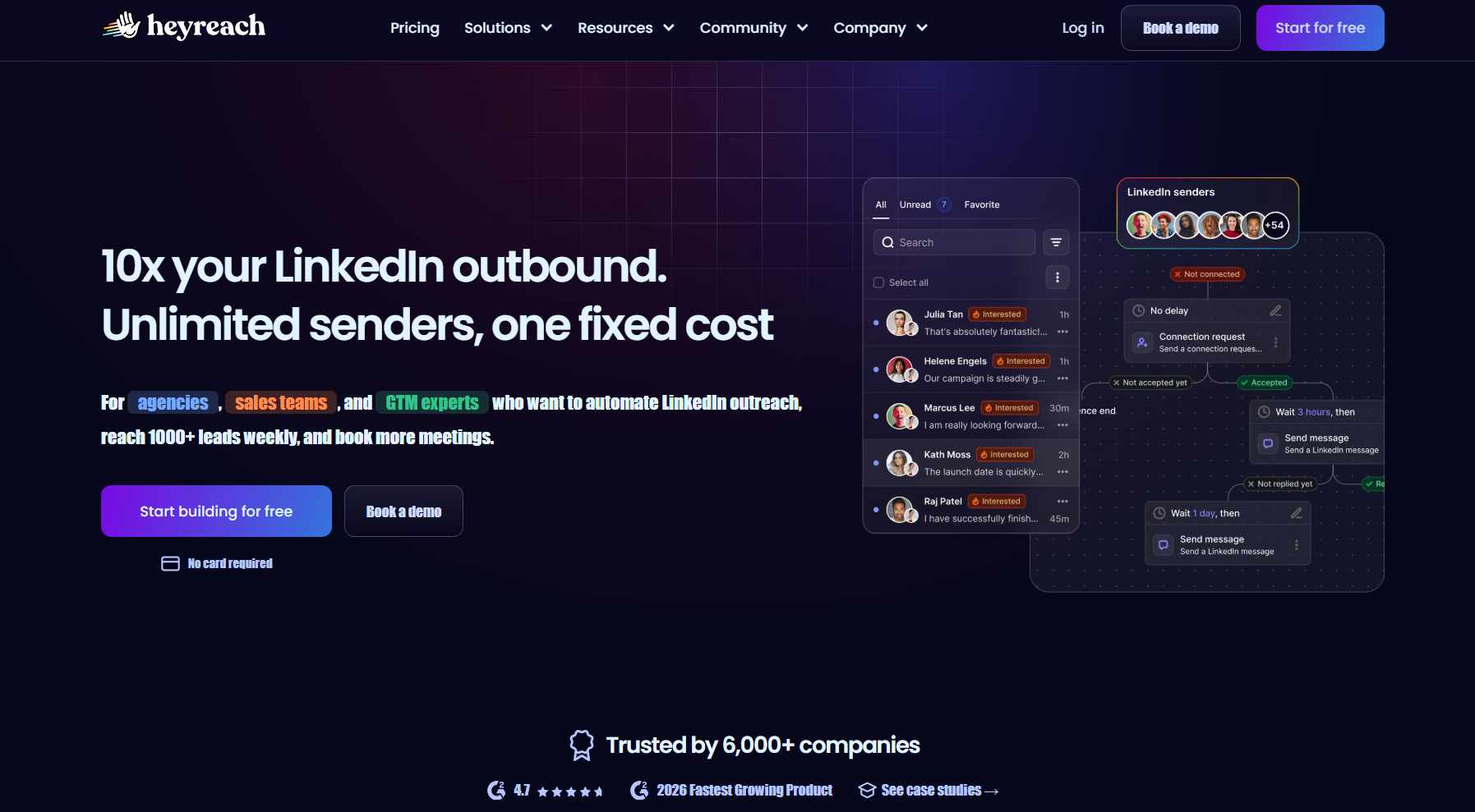Heyreach homepage