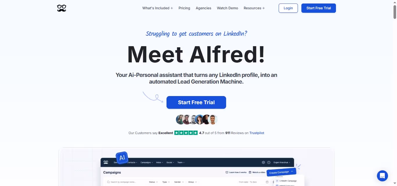 Meet Alfred homepage