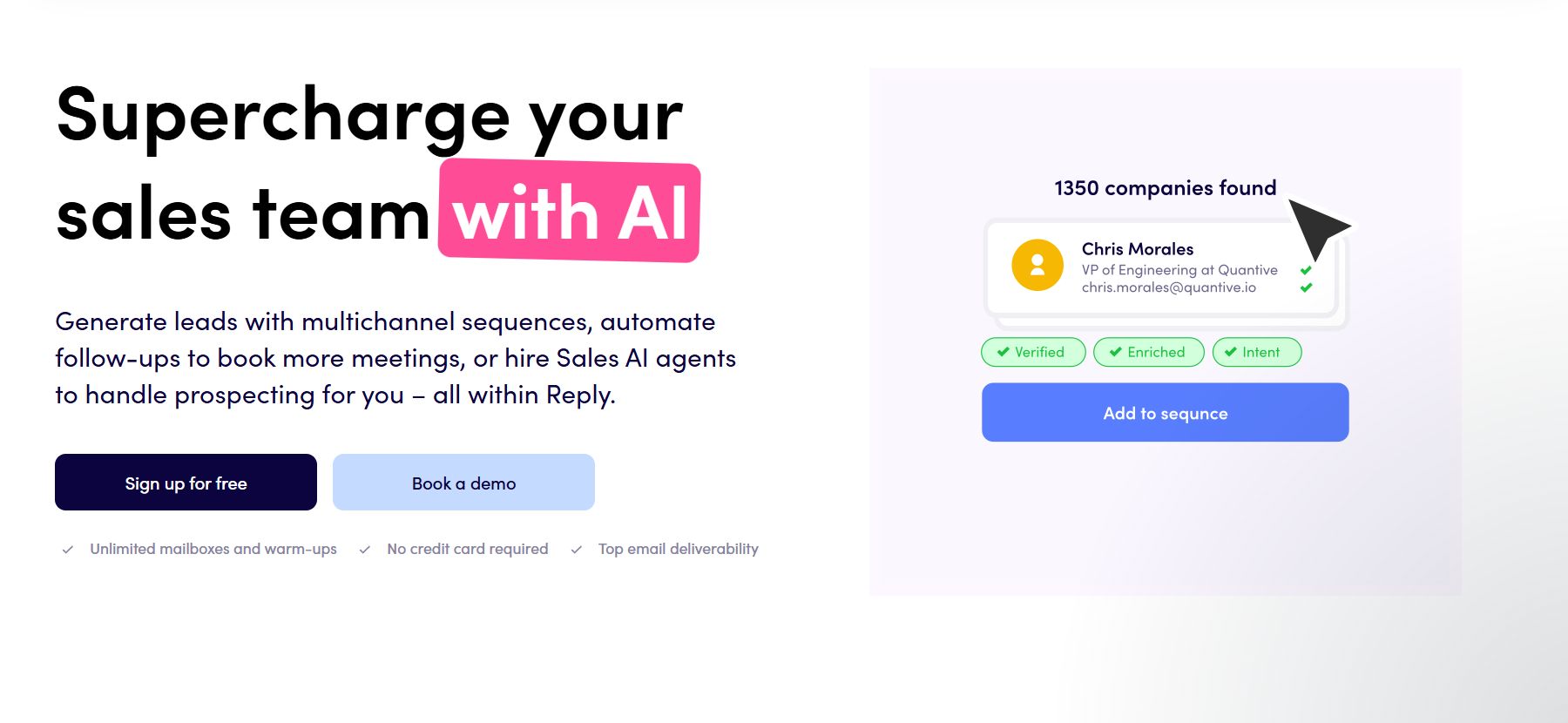 Reply.io Homepage