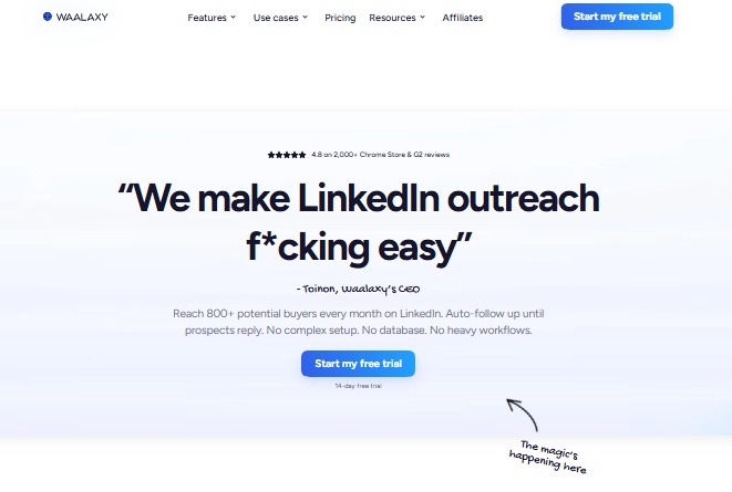 Waalaxy: We make LinkedIn outreach f*cking easy.